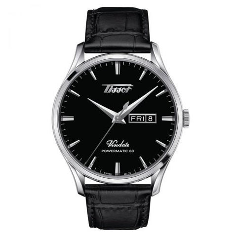 TISSOT T118.430.16.051.00 Watch - Visodate BK AT Men's Watch - Automatic Movement - Black Leather Strap - Water Resistant
