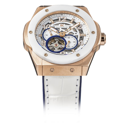 TCJ45PWH-WH Time Craft Japan Made Ceramic Elegant Design 1-Year Warranty Water Resistant Stylish White Finish