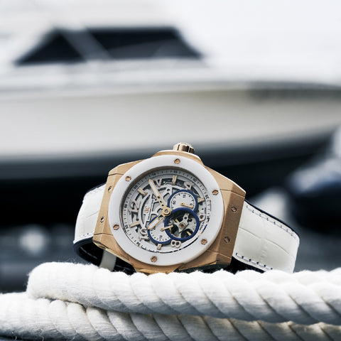 TCJ45PWH-WH Time Craft Japan Made Ceramic Elegant Design 1-Year Warranty Water Resistant Stylish White Finish