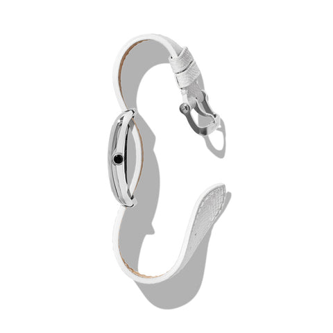 TF0120404024 TOM FORD No.001 Square Two-Hand White Pebble Leather Strap Elegant Design Timeless Style Versatile Wear