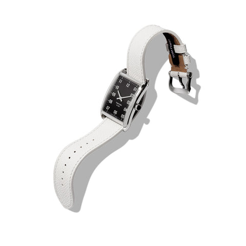 TF0120404024 TOM FORD No.001 Square Two-Hand White Pebble Leather Strap Elegant Design Timeless Style Versatile Wear