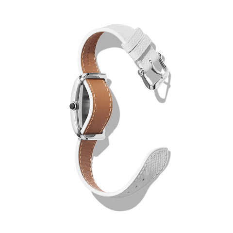 TF0120404024 TOM FORD No.001 Square Two-Hand White Pebble Leather Strap Elegant Design Timeless Style Versatile Wear