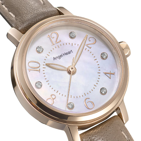 THN24PTP Twinkle Heart White Pearl Elegant Design 1-Year Warranty Water-Resistant Stylish Timepiece