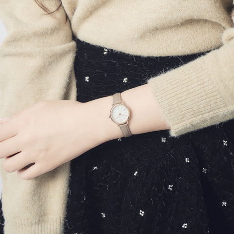 THN24PTP Twinkle Heart White Pearl Elegant Design 1-Year Warranty Water-Resistant Stylish Timepiece