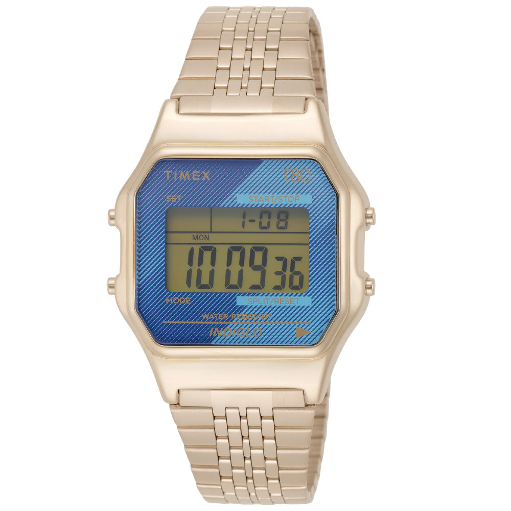 TIMEX TW2V19600 Watch - Classic Digital Watch Water Resistant Retro Design 1-Year Warranty Blue Color