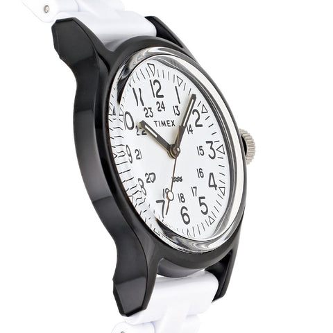 TIMEX TW2V19800-2 Watch - Classic Tile Collection Original Camper White Dial White Strap Water Resistant 1-Year Warranty (Ima