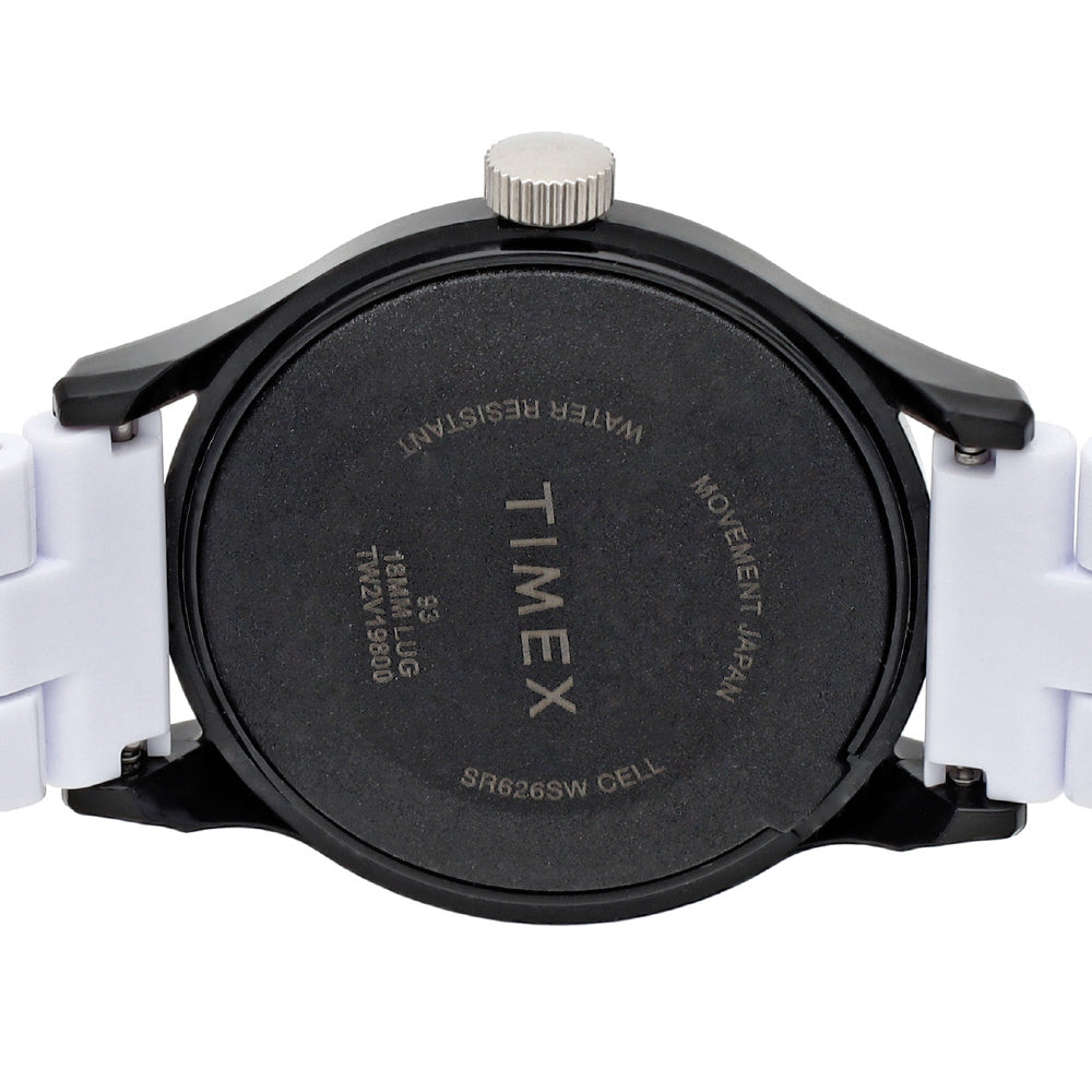TIMEX TW2V19800-2 Watch - Classic Tile Collection Original Camper White Dial White Strap Water Resistant 1-Year Warranty (Ima