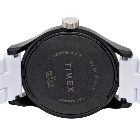 TIMEX TW2V19800-2 Watch - Classic Tile Collection Original Camper White Dial White Strap Water Resistant 1-Year Warranty (Ima