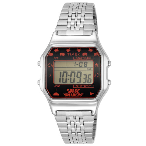 TIMEX TW2V30000 Watch - Space Invaders Collaboration Retro Design Water Resistant One Year Warranty
