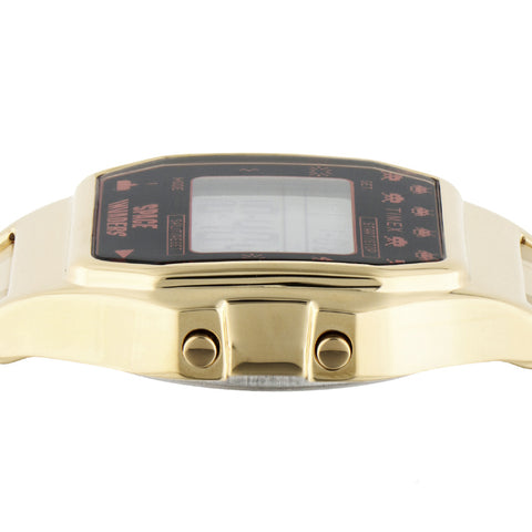 TIMEX TW2V30100 Space Invaders Collaboration Retro Digital Watch Water Resistant Gold Finish 1-Year Warranty