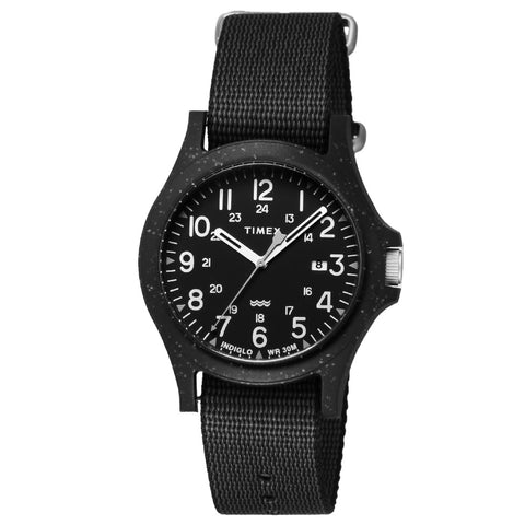TIMEX TW2V81900 Watch - Reclaim Ocean 1-Year Warranty Eco-Friendly Materials Black Watch Stylish Design Water-Resistant