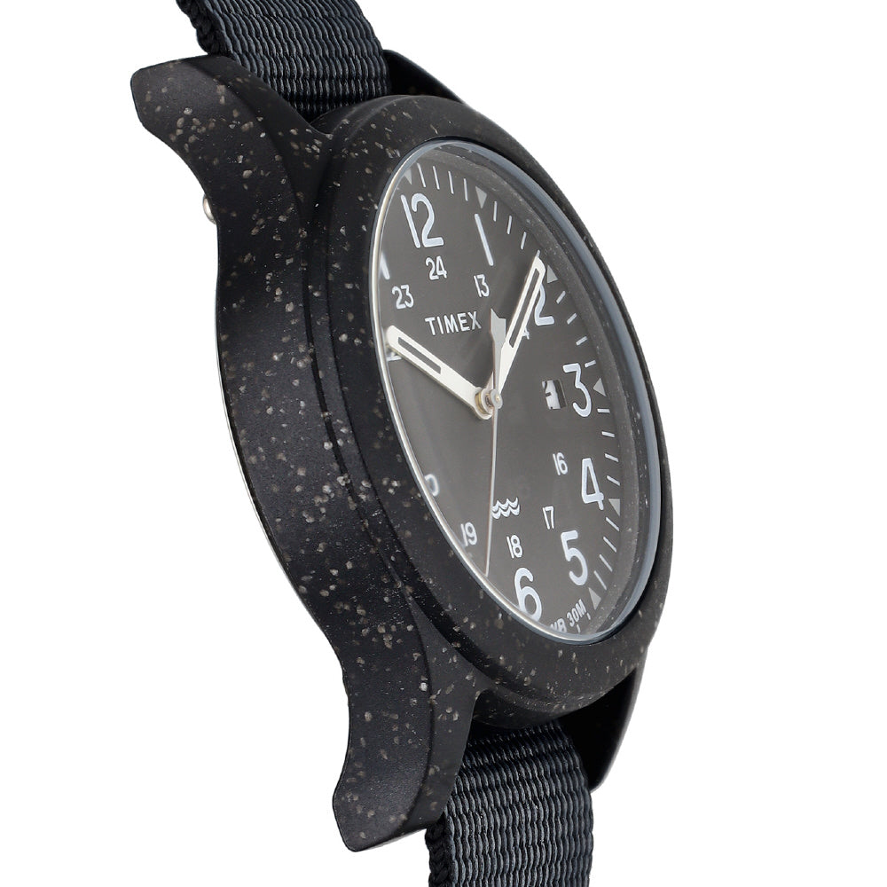 TIMEX TW2V81900 Watch - Reclaim Ocean 1-Year Warranty Eco-Friendly Materials Black Watch Stylish Design Water-Resistant (Imag