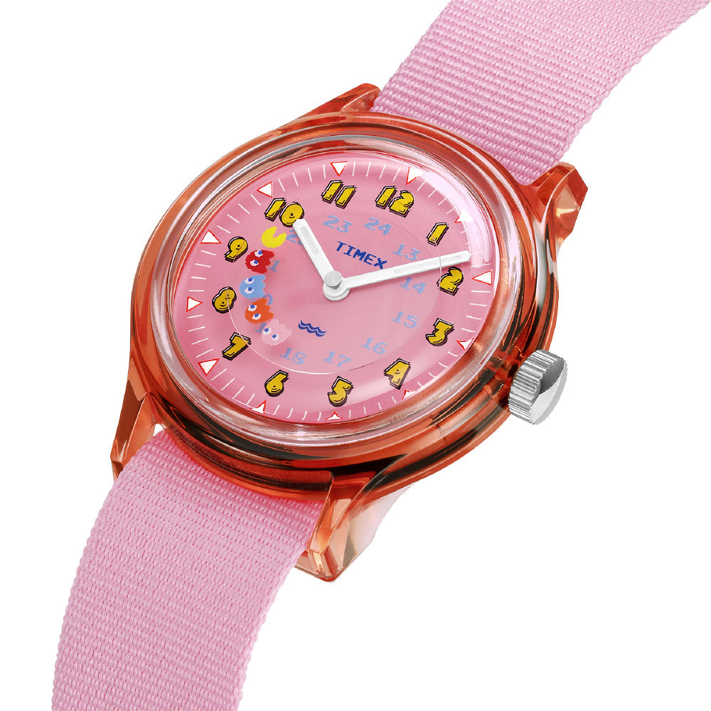 TIMEX TW2V93900 Watch - Pac Man Camper 1-Year Warranty Pink Water Resistant Retro Design Stylish Casual Watch (Image 2)