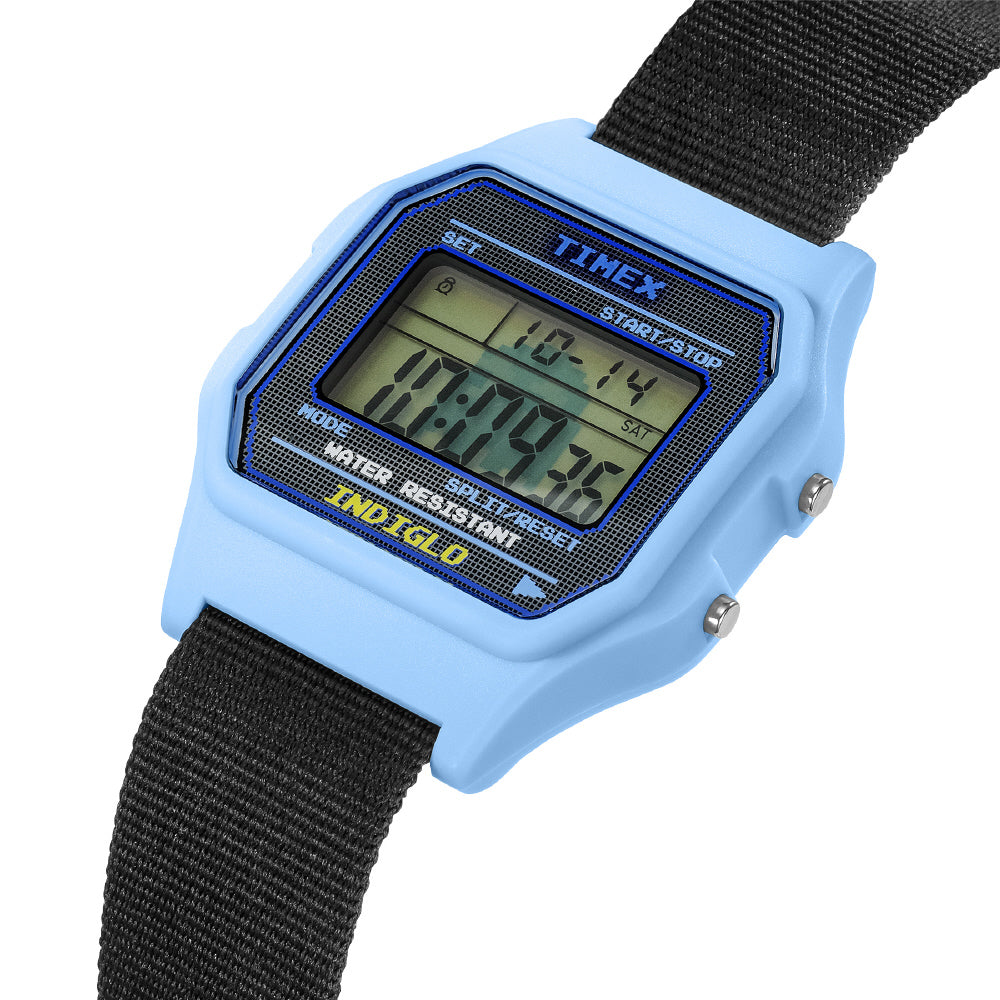TIMEX TW2V94100 Watch - PAC MAN Classic Digital 1-Year Warranty Blue Retro Design Water Resistant LED Display (Image 2)