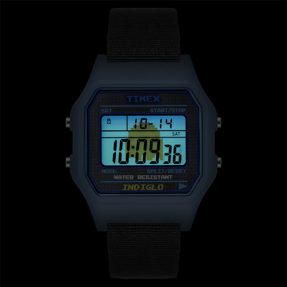 TIMEX TW2V94100 Watch - PAC MAN Classic Digital 1-Year Warranty Blue Retro Design Water Resistant LED Display (Image 6)