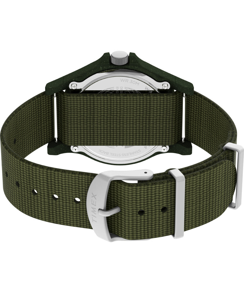 TIMEX TW2V96000 Watch - Reclaim Ocean Sustainable Design 1-Year Warranty Moss Green Eco-Friendly Materials (Image 4)