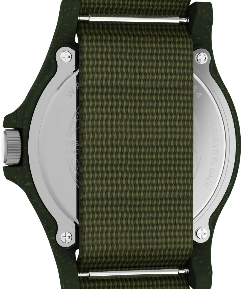TIMEX TW2V96000 Watch - Reclaim Ocean Sustainable Design 1-Year Warranty Moss Green Eco-Friendly Materials (Image 5)