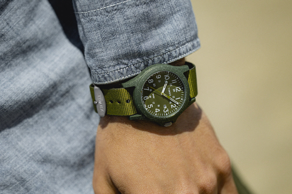 TIMEX TW2V96000 Watch - Reclaim Ocean Sustainable Design 1-Year Warranty Moss Green Eco-Friendly Materials (Image 6)