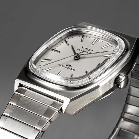 TIMEX TW2W70800 Reissue 1983 Automatic Silver Stainless Steel Water Resistant 1-Year Warranty
