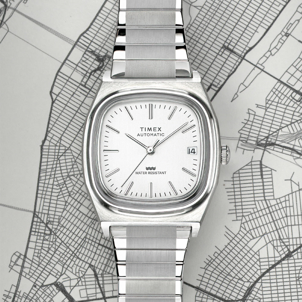 TIMEX TW2W70800 Watch - Reissue 1983 Automatic Silver Stainless Steel Water Resistant 1-Year Warranty (Image 3)