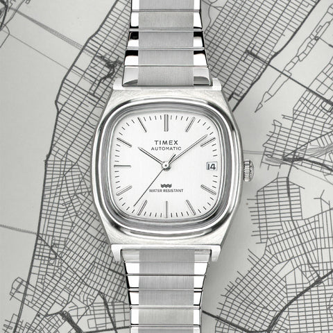 TIMEX TW2W70800 Watch - Reissue 1983 Automatic Silver Stainless Steel Water Resistant 1-Year Warranty (Image 3)