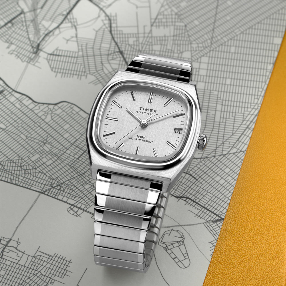TIMEX TW2W70800 Watch - Reissue 1983 Automatic Silver Stainless Steel Water Resistant 1-Year Warranty (Image 4)