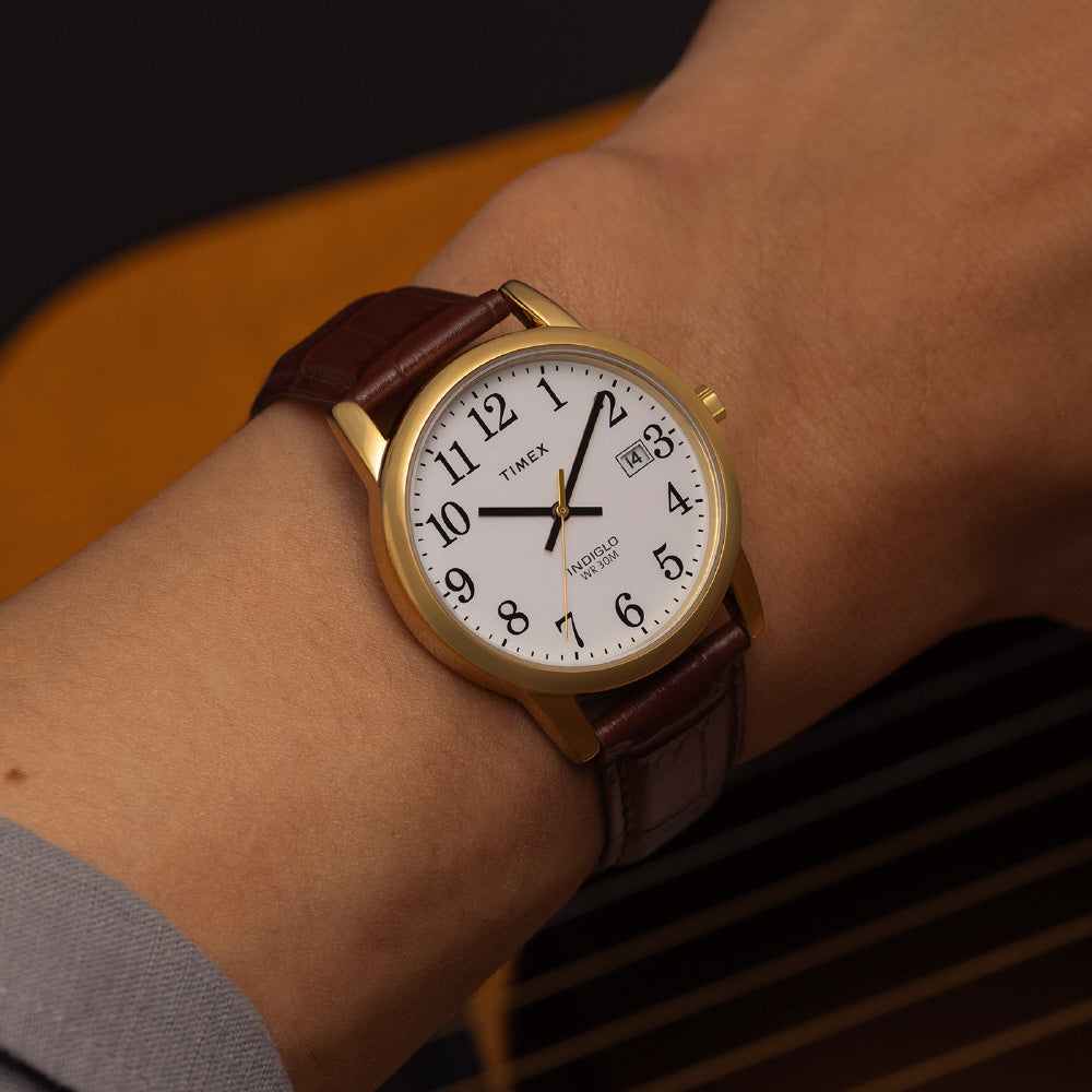 TIMEX TW2W95500 Watch - Easy Reader White Dial Brown Leather Strap Water Resistant Classic Design 1-Year Warranty (Image 6)