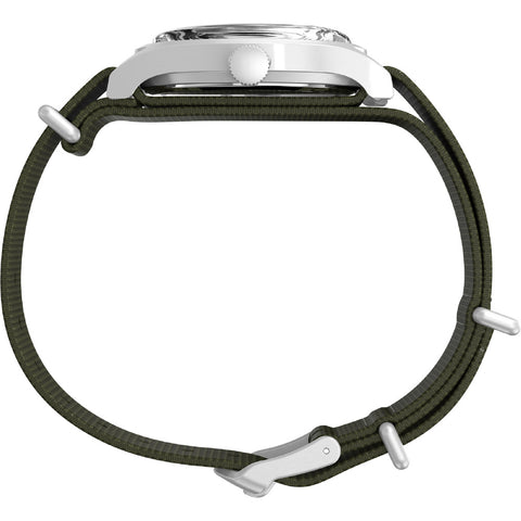 TIMEX TW2Y07900 Watch - MK1 Handwind 1-Year Warranty Black Dial Durable Khaki Green Strap Classic Design (Image 2)