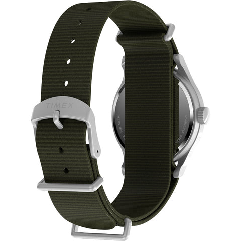TIMEX TW2Y07900 Watch - MK1 Handwind 1-Year Warranty Black Dial Durable Khaki Green Strap Classic Design (Image 4)