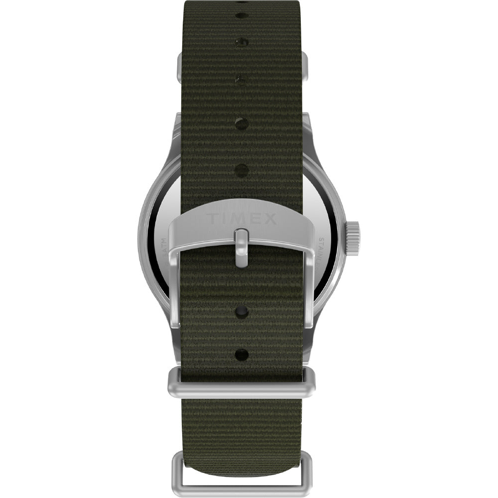 TIMEX TW2Y07900 Watch - MK1 Handwind 1-Year Warranty Black Dial Durable Khaki Green Strap Classic Design (Image 5)