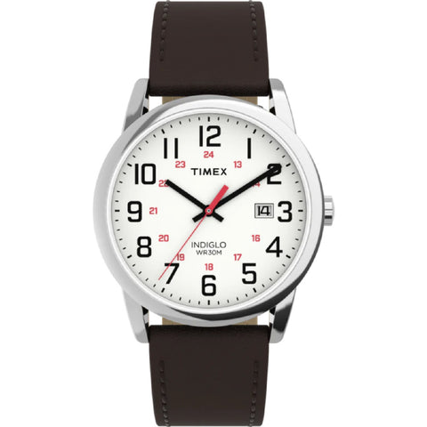 TIMEX TW2Y12600 Easy Reader Classic 1-Year Warranty White Silver Elegant Design Easy-to-Read Dial Stylish Everyday Wear