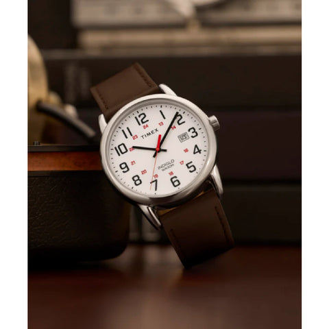 TIMEX TW2Y12600 Easy Reader Classic 1-Year Warranty White Silver Elegant Design Easy-to-Read Dial Stylish Everyday Wear