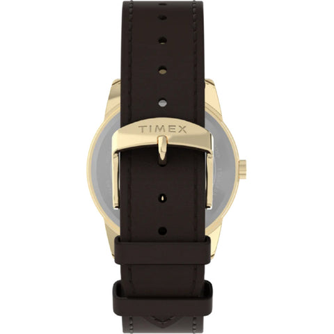 TIMEX TW2Y12700 Easy Reader Classic White Gold 1-Year Warranty Quartz Movement Water Resistant