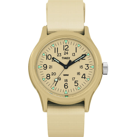 TIMEX TW2Y19800 Watch - Original Camper 1-Year Warranty Beige Durable Water-Resistant Stylish Casual Design