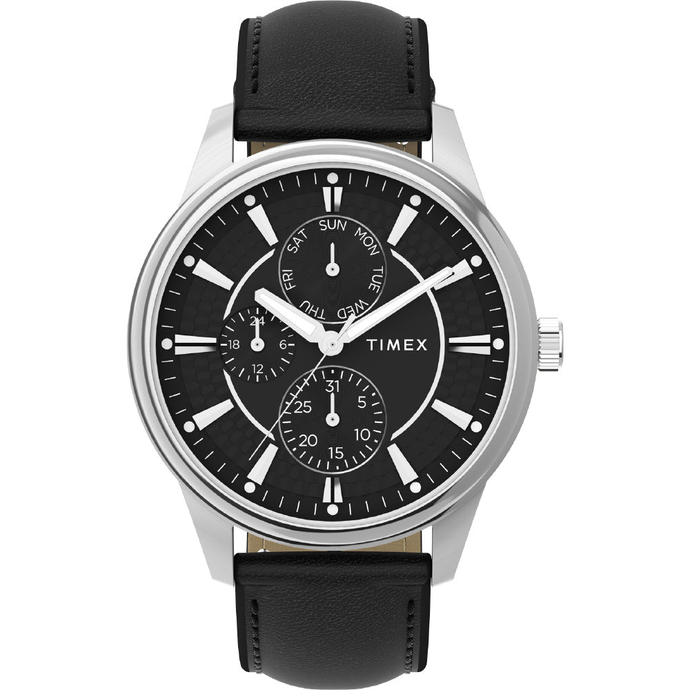 TIMEX TW2Y21600 Watch - "TIMEX Chicago Multi-Function Watch - 1-Year Warranty, Stylish Black Design [Genuine Product]"