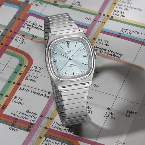 TIMEX TW2Y66700 Watch - 1983 E-Line Automatic Light Blue Stainless Steel Case Water Resistant 1-Year Warranty (Image 7)