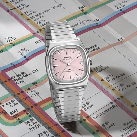 TIMEX TW2Y66800 Watch - 1983 E-Line Automatic Light Pink 1-Year Warranty Stylish Design Water-Resistant (Image 7)