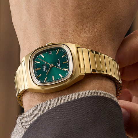TIMEX TW2Y67700 Watch - 1983 E-Line Automatic 1 Year Warranty Green Stainless Steel Water Resistant (Image 7)