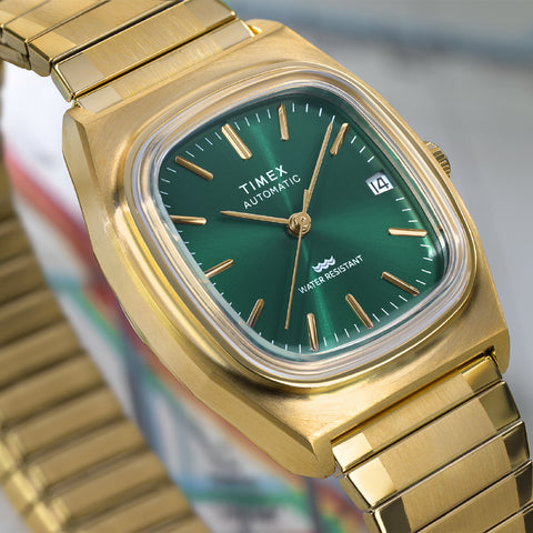 TIMEX TW2Y67700 Watch - 1983 E-Line Automatic 1 Year Warranty Green Stainless Steel Water Resistant (Image 8)