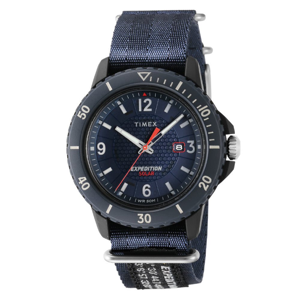 TIMEX TW4B14300 Watch - Expedition Gallatin Solar Eco-Friendly Blue Strap Water Resistant 1-Year Warranty Authentic