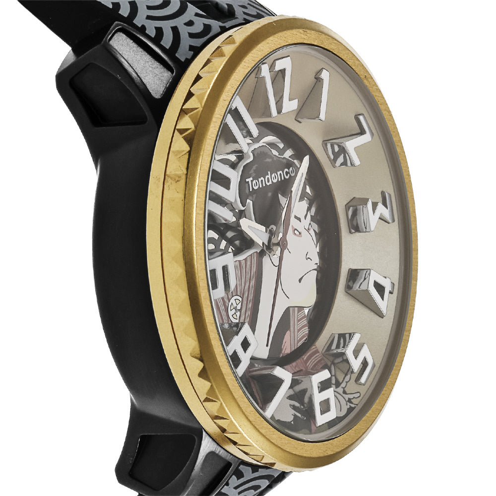 TENDENCE TY143103 Watch - Japan Icon Sharaku Model with 2 Year Warranty Elegant Gold Finish and Unique Artistic Design (Image