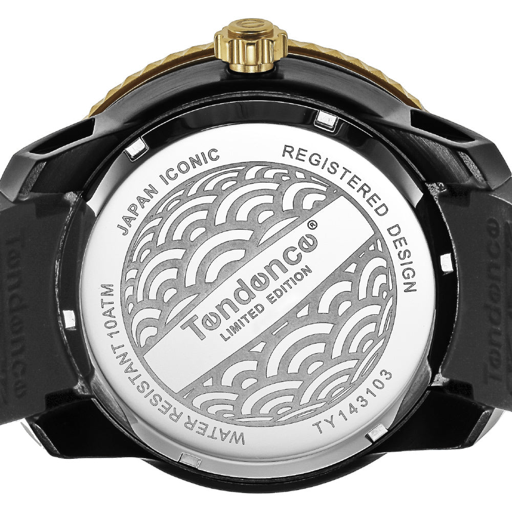 TENDENCE TY143103 Watch - Japan Icon Sharaku Model with 2 Year Warranty Elegant Gold Finish and Unique Artistic Design (Image