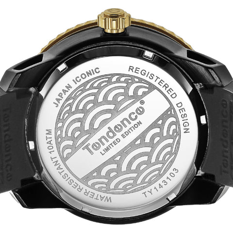 TENDENCE TY143103 Watch - Japan Icon Sharaku Model with 2 Year Warranty Elegant Gold Finish and Unique Artistic Design (Image