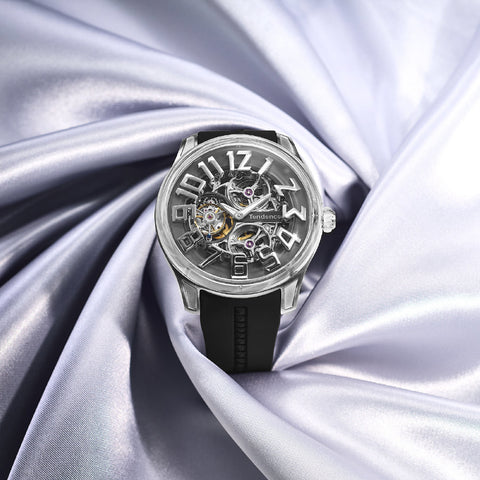 Tendence TY230005 Luxury K9 Tourbillion 2-Year Warranty Black Stylish Design Swiss Movement
