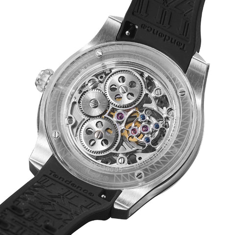 Tendence TY230005 Luxury K9 Tourbillion 2-Year Warranty Black Stylish Design Swiss Movement
