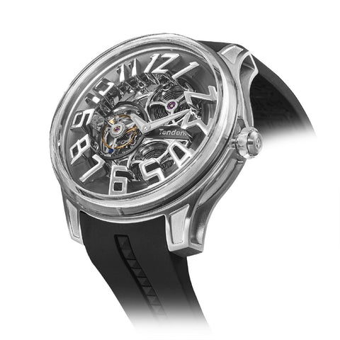 Tendence TY230005 Luxury K9 Tourbillion 2-Year Warranty Black Stylish Design Swiss Movement
