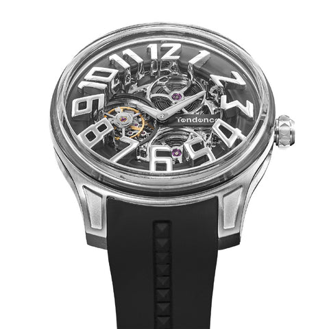 Tendence TY230005 Luxury K9 Tourbillion 2-Year Warranty Black Stylish Design Swiss Movement