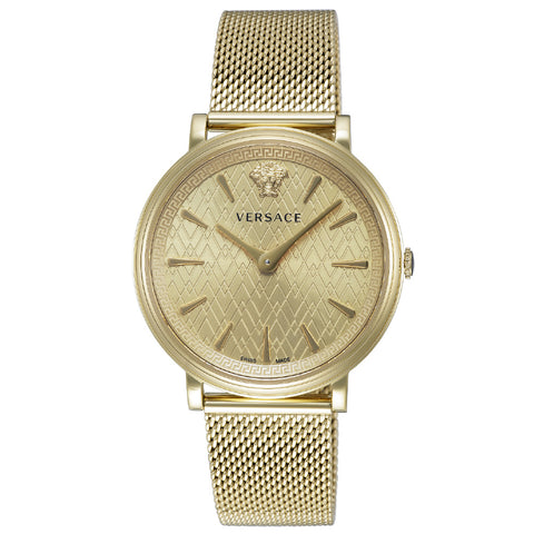Versace VBP060017 Luxury Gold Watch 2-Year Warranty Elegant Design Swiss Movement