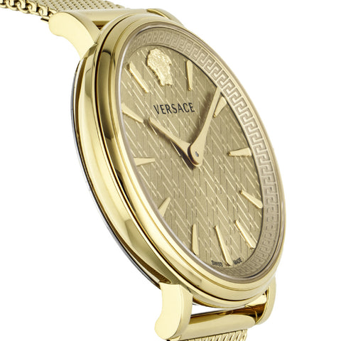Versace VBP060017 Luxury Gold Watch 2-Year Warranty Elegant Design Swiss Movement