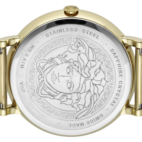 Versace VBP060017 Luxury Gold Watch 2-Year Warranty Elegant Design Swiss Movement